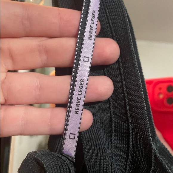 Navy Herve Leger bandage dress - Picture 5 of 6